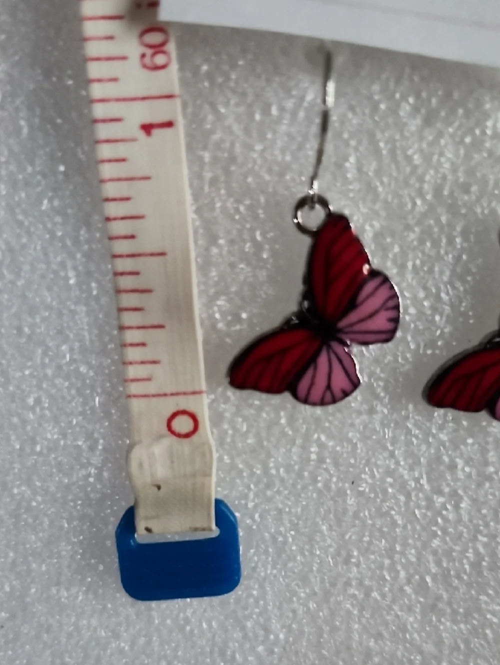 Hand Crafted Red and Pink Butterfly Drop Earrings - Women Jewelry